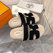 Hermes teddy 2 tone black sandal - 3