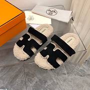 Hermes teddy 2 tone black sandal - 2