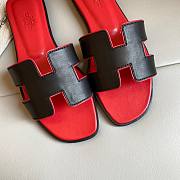 Hermes red black sandal - 4