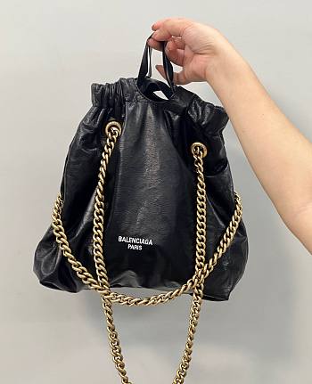 Balenciaga Crush Small leather tote black bag