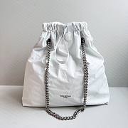 Balenciaga Crush Small leather tote white bag - 5