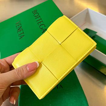 Bottega Veneta yellow intrecciato card holder 