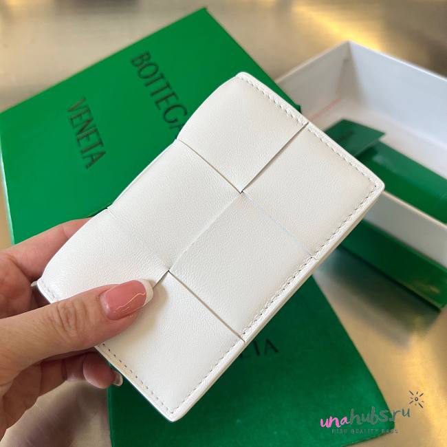 Bottega Veneta white intrecciato card holder - 1