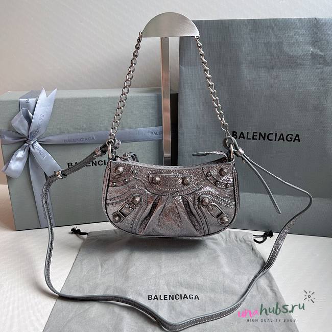 Balenciaga Silver Mini Le Cagole Chain Bag  - 1