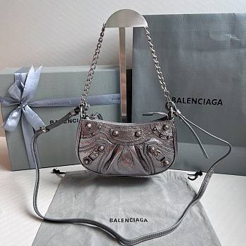 Balenciaga Silver Mini Le Cagole Chain Bag 