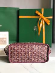 Goyard Mini Anjou Tote Dark Red Leather Bag  - 3