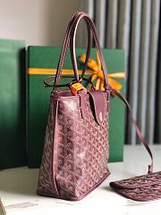 Goyard Mini Anjou Tote Dark Red Leather Bag  - 5