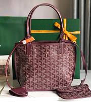 Goyard Mini Anjou Tote Dark Red Leather Bag  - 1