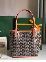 Goyard Mini Anjou Tote Brown Leather Bag - 5