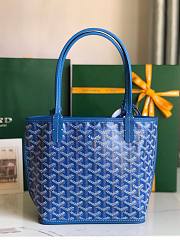 Goyard Mini Anjou Tote Blue Leather Bag - 2