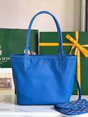 Goyard Mini Anjou Tote Blue Leather Bag - 4