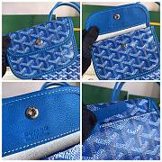 Goyard Mini Anjou Tote Blue Leather Bag - 5