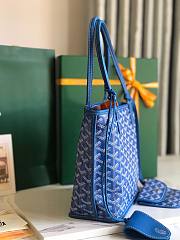 Goyard Mini Anjou Tote Blue Leather Bag - 6