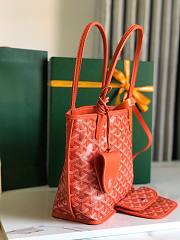 Goyard Mini Anjou Tote Orange Leather Bag - 5