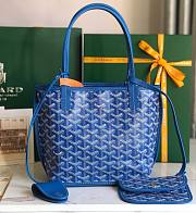 Goyard Mini Anjou Tote Blue Leather Bag - 1