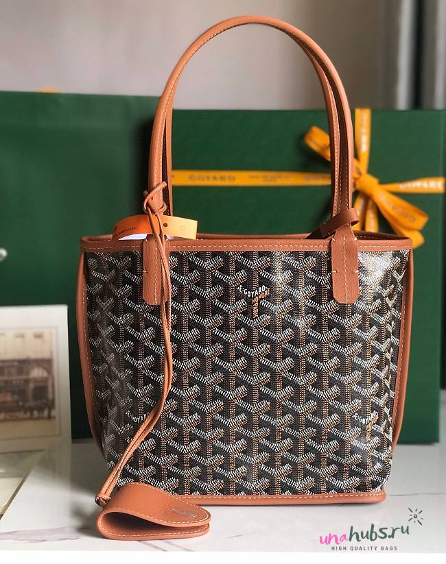 Goyard Mini Anjou Tote Brown Leather Bag - unahubs.ru