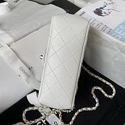 Chanel 23A Mini Crystals Top Handle White Leather Bag - 5