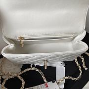 Chanel 23A Mini Crystals Top Handle White Leather Bag - 3