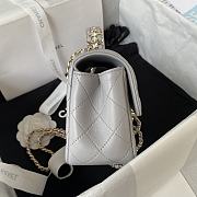 Chanel 23A Mini Crystals Top Handle Gray Leather Bag - 6