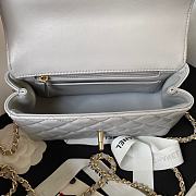 Chanel 23A Mini Crystals Top Handle Gray Leather Bag - 5