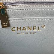 Chanel 23A Mini Crystals Top Handle Gray Leather Bag - 2