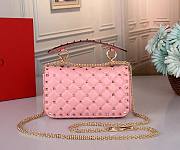 VALENTINO GARAVANI small rockstud spike pink leather bag - 2