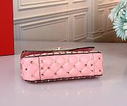 VALENTINO GARAVANI small rockstud spike pink leather bag - 3