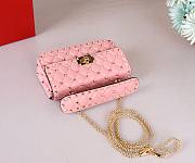 VALENTINO GARAVANI small rockstud spike pink leather bag - 5