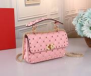 VALENTINO GARAVANI small rockstud spike pink leather bag - 6