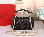 VALENTINO GARAVANI small rockstud spike black leather bag - 2