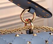 VALENTINO GARAVANI small rockstud spike blue leather bag - 4