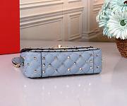 VALENTINO GARAVANI small rockstud spike blue leather bag - 2