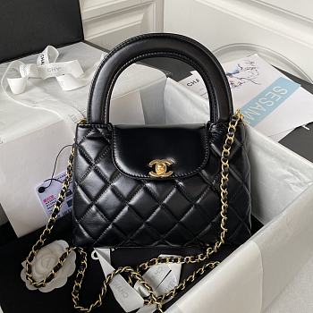 Chanel AS3970 flab bag gold metal black lambskin bag