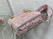 Dior Mini Lady D-Lite Pink & Gray Embroidery Bag - 6