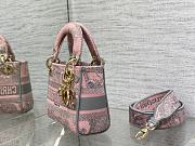 Dior Mini Lady D-Lite Pink & Gray Embroidery Bag - 4