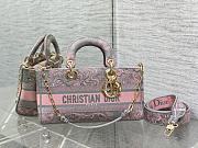 Dior Lady D-Joy Pink & Gray Embroidery Bag - 1