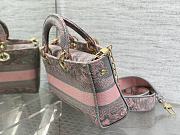 Dior Lady D-Joy Pink & Gray Embroidery Bag - 6