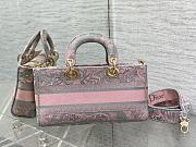 Dior Lady D-Joy Pink & Gray Embroidery Bag - 4