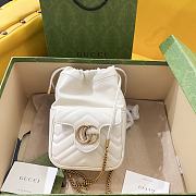 Gucci GG Marmont mini bucket white bag - 1