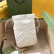 Gucci GG Marmont mini bucket white bag - 6