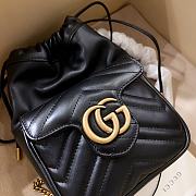 Gucci GG Marmont mini bucket black bag - 6