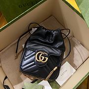 Gucci GG Marmont mini bucket black bag - 4