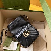 Gucci GG Marmont mini bucket black bag - 2