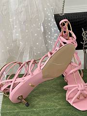 Gucci pink Strappy sandal bamboo heels - 3