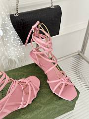 Gucci pink Strappy sandal bamboo heels - 6