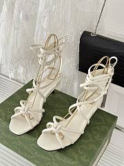 Gucci white strappy sandal bamboo heels - 3