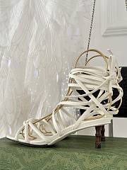 Gucci white strappy sandal bamboo heels - 6