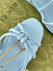 Gucci blue strappy sandal bamboo heels - 6