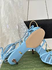 Gucci blue strappy sandal bamboo heels - 3