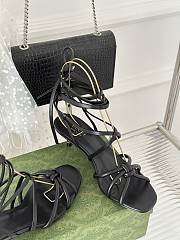 Gucci black strappy sandal bamboo heels - 2